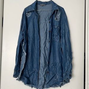 Don’t ask why denim look soft lyocell distressed grungy side slits dolls kill